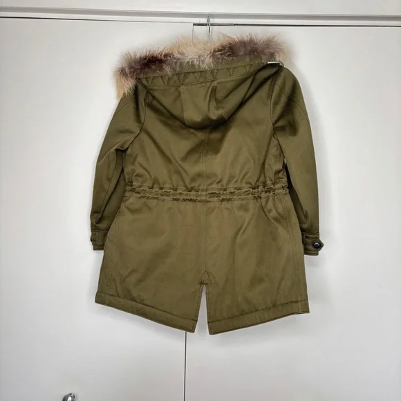 NWT Girls Olive Green Burberry Parka Coat -Size 8Y - Picture 4 of 5